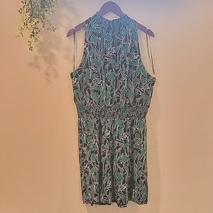 A New Day Green & Black Floral High Neck Dress - Sz XXL